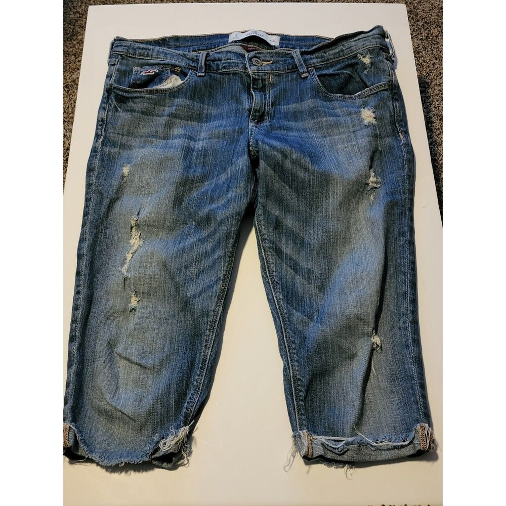Hollister Womens Jeans Size 11 Social Stretch Flare Med Wash Low Rise 30 Waist
